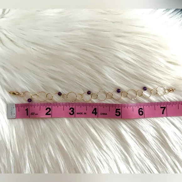 14k gold CAODURO Italian Luxury bracelet rings/circles - Picture 10 of 13